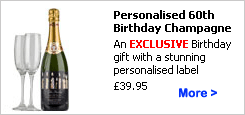 60th Birthday Presents - Personalized Champagne