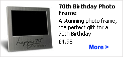 Personalised 70th Birthday Photo Frame